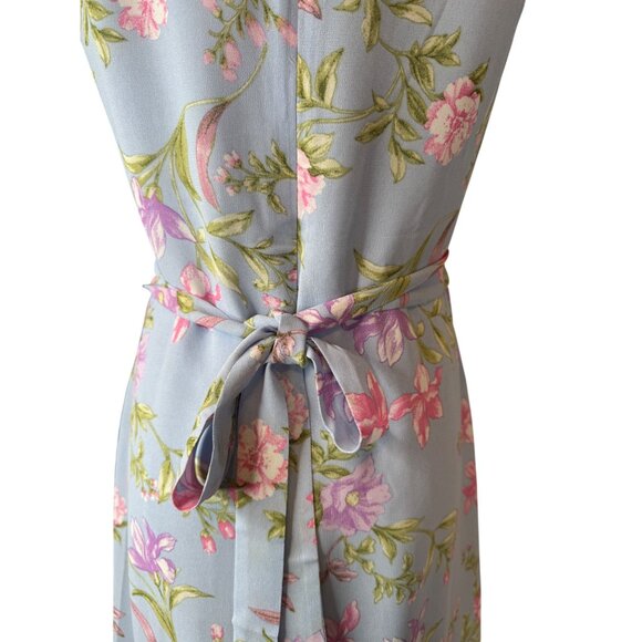 WAYF Small Dahlia Light Blue Floral Dressy V Neck Midi NWT - Picture 10 of 16